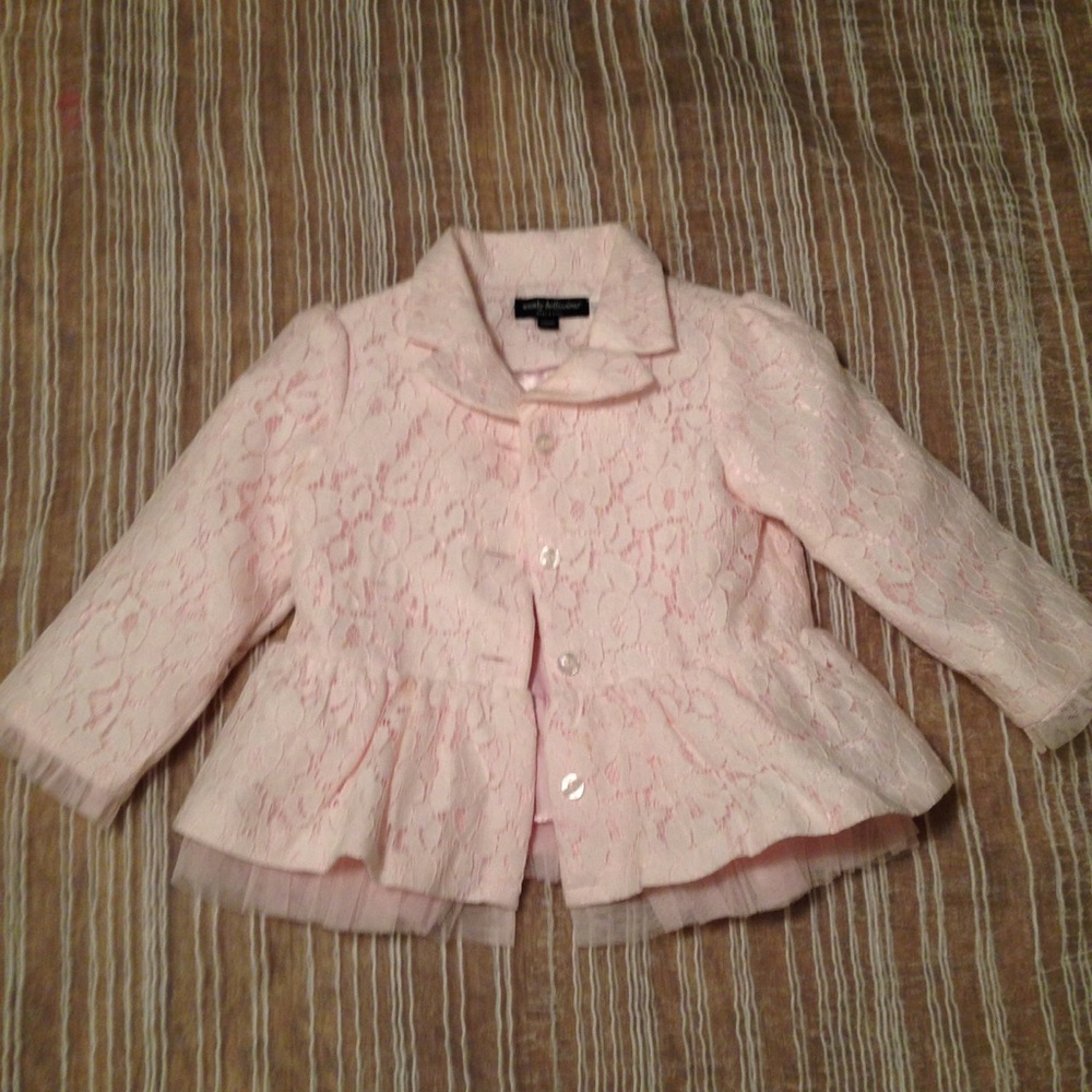 NWOT pale pink lace toddler jacket